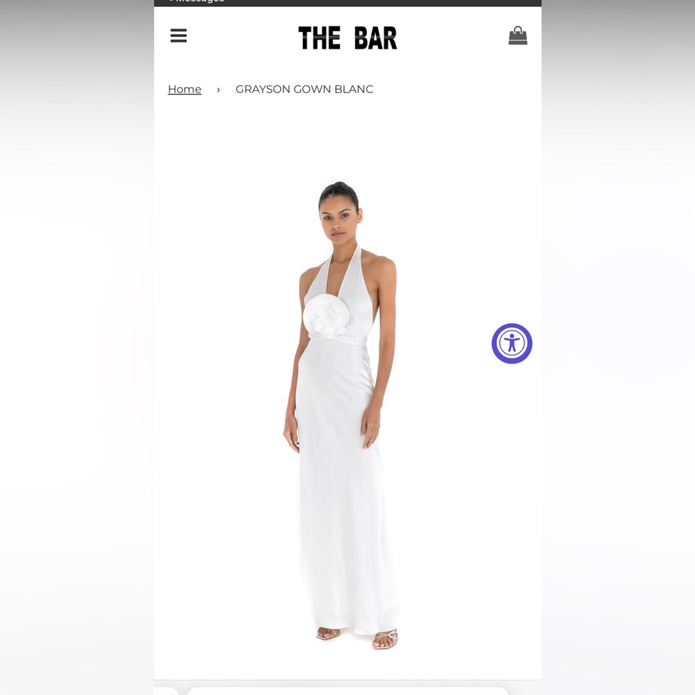GRAYSON GOWN BLANC, brand: the bar, size 00